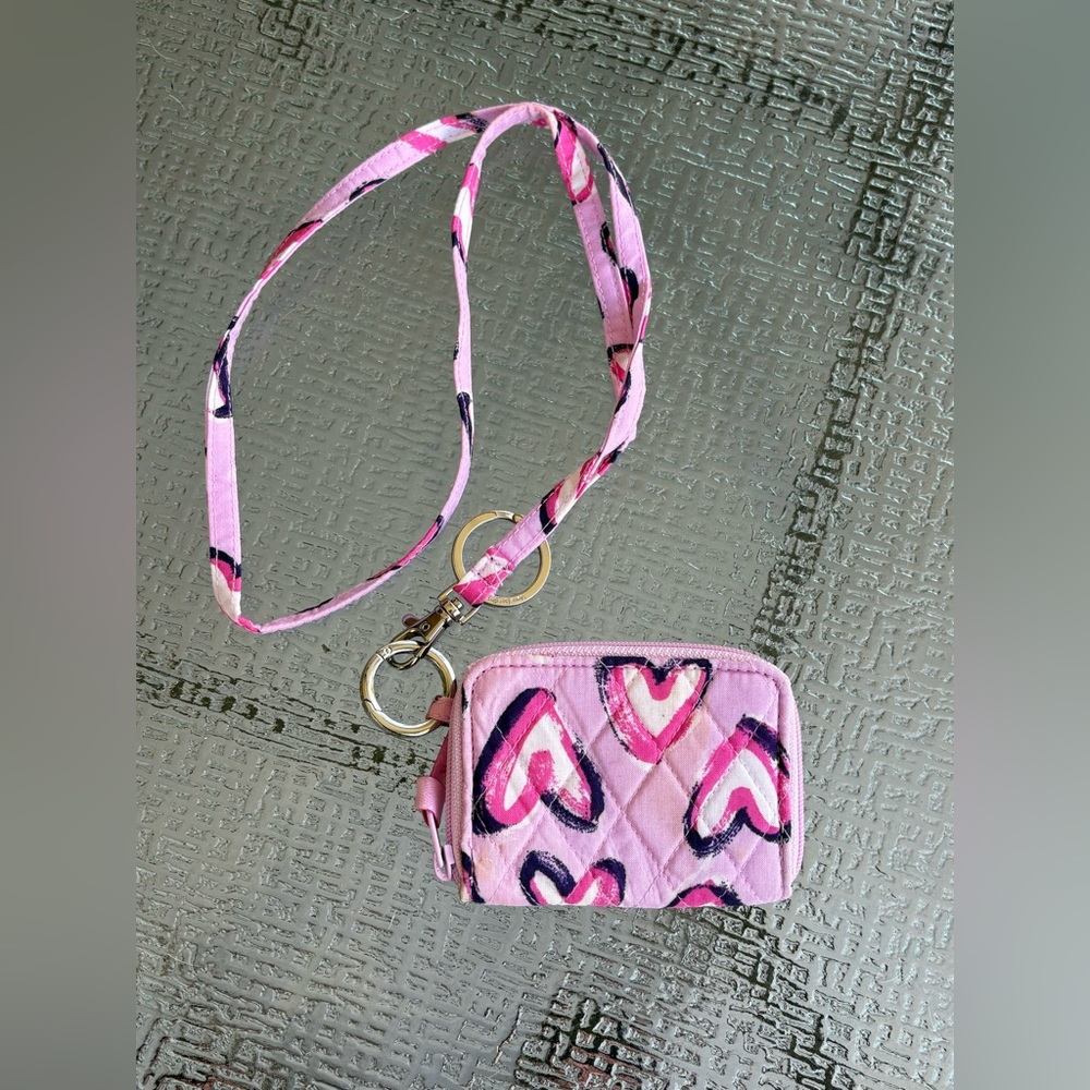 Vera Bradley Pink Floral Mini Wallet with Strap